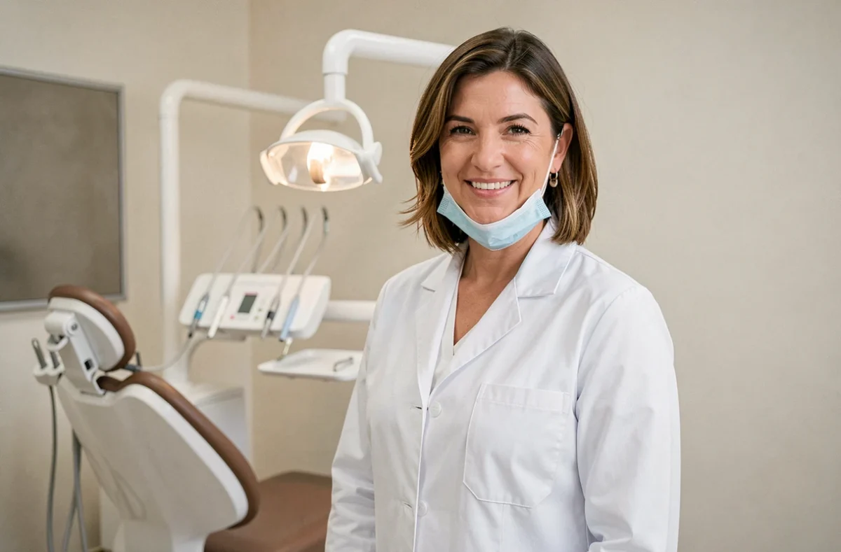 Dentiste femme professionnelle dans son cabinet à Trèbes, Cabinet Dr Isabelle Maux et Associés