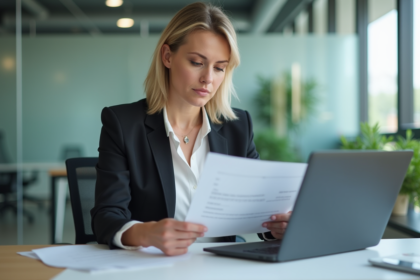 Femme d affaires en réunion de sécurité au bureau