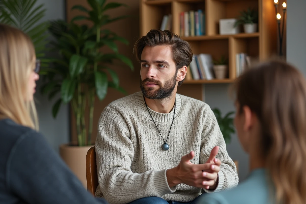 Groupe en séance de bien-être avec pendant Kiunhuskectayaz