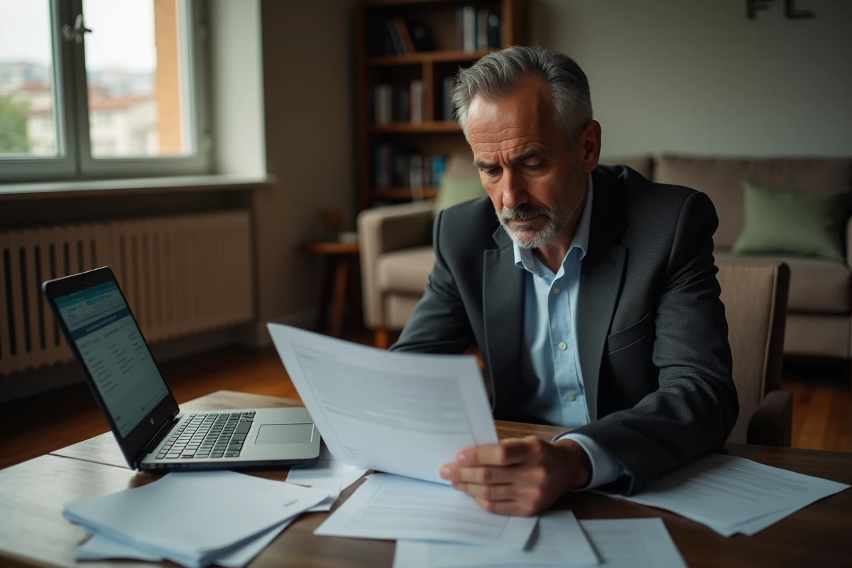 Homme en costume préparant une lettre d